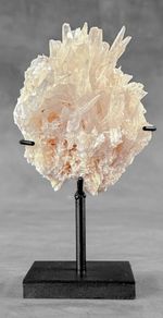 Blush Pink Crystal Cluster - Mineral, Metal Stand