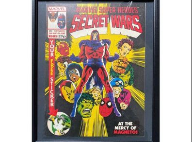 Original Marvel Secret Wars Comic Framed