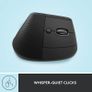 Lift Vertical Ergonomic Mouse, Wireless, Bluetooth or Logi Bolt USB receiver, Quiet clicks, 4 buttons, compatible with Windows/macOS/iPadOS, Laptop, PC - Graphite Image 7