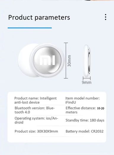Xiaomi Portable Loss Prevention Bluetooth 4.0 Tracker Kids Pet Wallet Key GPS Locator Tracker Mini Smart Finder
