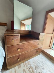 Vintage mid-century oak dressing table
