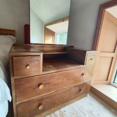 Vintage mid-century oak dressing table