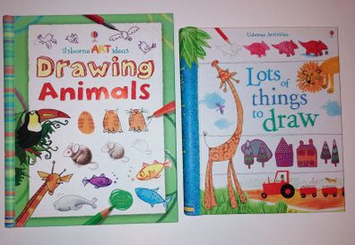 Usborne Drawing Books. Two for Ten Euro. Hardback. Spiral-Bound.
