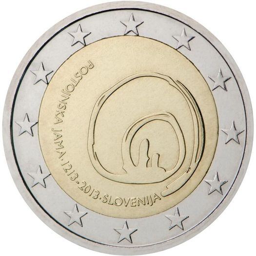 Slovenia 2 Euro Commemorative Coin 2013 - The Postojna Cave. Uncirculated.
