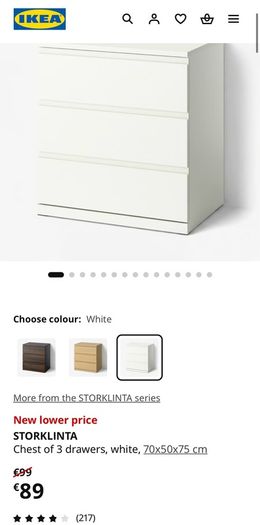 IKEA MALM Chest of drawers middle bar is missing
