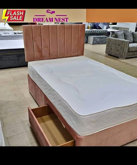 Brand New Stylish Divan Beds. 3ft, 4ft, 4ft6, 5ft And 6ft Sizes Available . Tufted Mattresses, Drawers Option, And Multiple Headboard Designs Instock