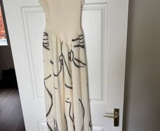 Zara X Dina art deco cream dress size S