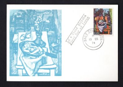 1974 Ireland Contemporary Irish Art: Painting by Norah McGuiness Commemorative Stamp Hibernian First Day Card (FDC)