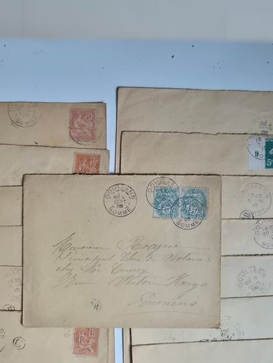 Antique Collection: 10 Vintage French Handwritten Letters Envelopes 1901-1910 Beautiful Calligraphy Paris Hotel History Ephemera Lot
