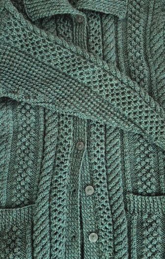 Aran Cardigan Green