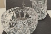 Crystal milk jug and sugar bowl