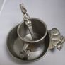 SALE!  WOODBURY PEWTERERS - Vintage Pewter Bunny Rabbit Bowl, Mug and Spoon Set Image 10
