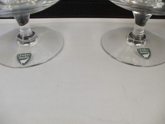 SALE!  ORREFORS Sweden Whiskey / Brandy / Cognac Clear Crystal Snifter Glasses - set of 2