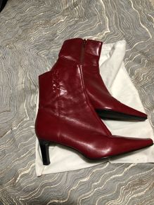 Ladies red leather boots size 5 reduced