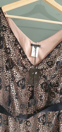 RENATO NUCCI Paris Taupe and Black dress Sz 10 UK - Bnwt Rrp 239 Sterling