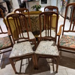 Antique Oak Chairs x 6