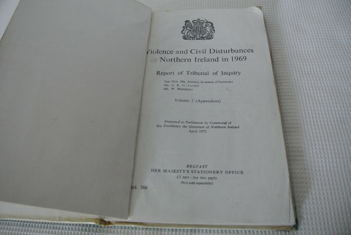 Violence & Civil Disturbances In Northern Ireland In 1969 - Report Of Tribunal Of Inquiry Report