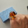 Vintage Amber Marble Spherical Silver Ring Image 8