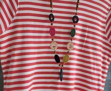 H&M Red & White Striped Top Sz 18UK