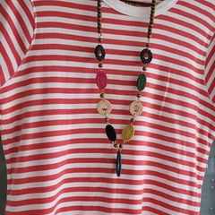 H&M Red & White Striped Top Sz 18UK