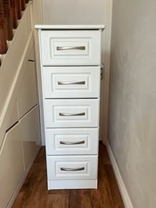 Tall boy white woodgrain