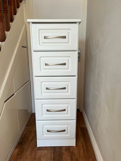 Tall boy white woodgrain