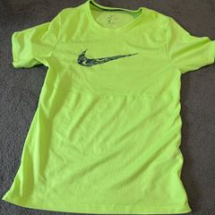 Mens Nike Fluorescent Yellow Sports Top