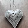 Cream Hanging Heart Tealight Candle Holder Image 3