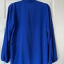 Pala DOro Pleated Royal Blue Blouse with Neck Tie.   Size L Image 2