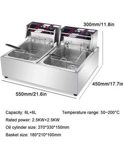 Deep Fryer 12L Electric Fryer 5000W Twin Basket