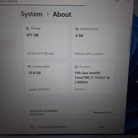 Lenovo Thinkpad P14s | Intel Core I7-1165g7 | 32gb Ram | 512gb Ssd | Nvidia T500 4gb | 14" Laptop