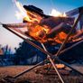 Portable Fire Pit Outdoor 16.5 Inch, Collapsing Steel Mesh Camping Fire Pit, Folding Legs and Carry Bag Design Image 6