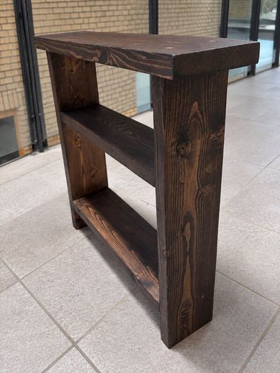 Rustic Wood Bathroom Storage in Vintage Black