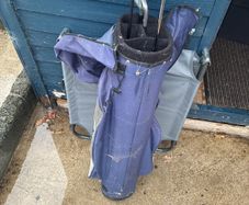 golf clubs and bag