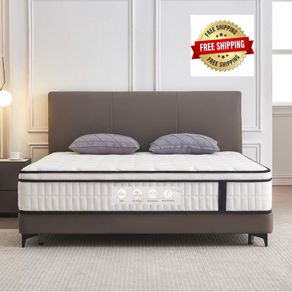 5FT King Size Mattress, 10.2 INCH King Memory Foam Sprung Mattress Medium Firm,Comfortable Sleep for Back Pain Relief and Heavy Sleeper