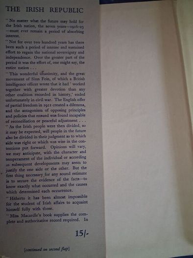The Irish Republic / Dorothy Macardle / Irish Press Ltd., / 1951