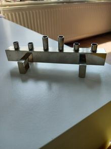 Modernist Candelabra and Candles By Gies