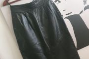GIORGIO MOBIANI Black Leather Skirt With Pockets