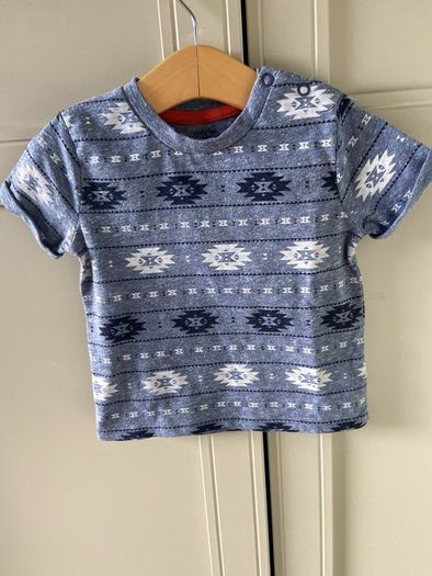 Shirt sleeve Aztec pattern tshirt 9-12m