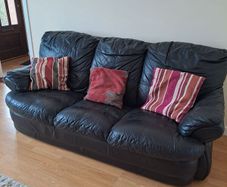 Black Leatherette 3 seater settee