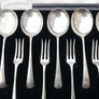 Antique Vintage Forks And Spoons Set Silver Plated, in Original Case Image 3