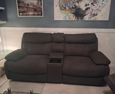 Two Harvey Norman Hardy 2 Seater Electric Power Recliner Couches Dark Green 1,200 for Both