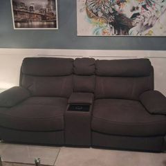 Two Harvey Norman Hardy 2 Seater Electric Power Recliner Couches Dark Green 1,200 for Both