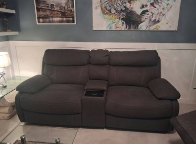 Two Harvey Norman Hardy 2 Seater Electric Power Recliner Couches Dark Green 1,200 for Both