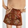 Zara Leather Embroidered Mini Skirt Image 10