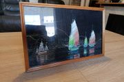 Vintage Hong Kong Harbor Junk Ships Art C Yuen Tsu