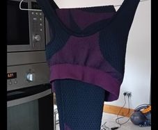 ladies 2 piece burgundy workout set