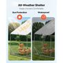 Large Metal Chicken Coop, 3 x 3 x 2 m, Walk-in Chicken Run House with Waterproof Cover and Sturdy Frame, Spire Roof Poultry Cage Duck Pen for Rabbit Image 5