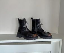Brand New Black & Brown Chunky Ankle Boots from Primark Size UK 5 / EU 38