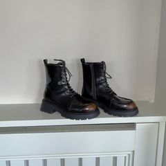 Brand New Black & Brown Chunky Ankle Boots from Primark Size UK 5 / EU 38